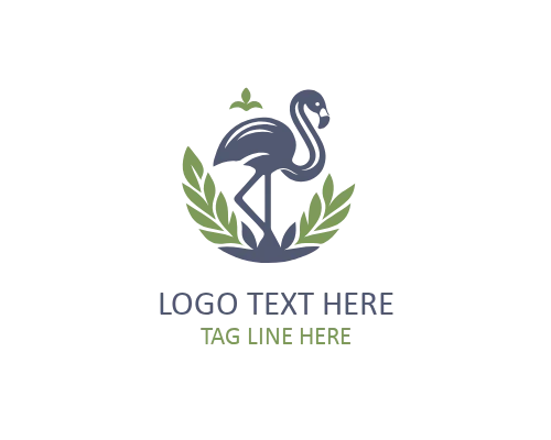 Flamingo with Palm Tree Logo for Vacation and Travel Brands