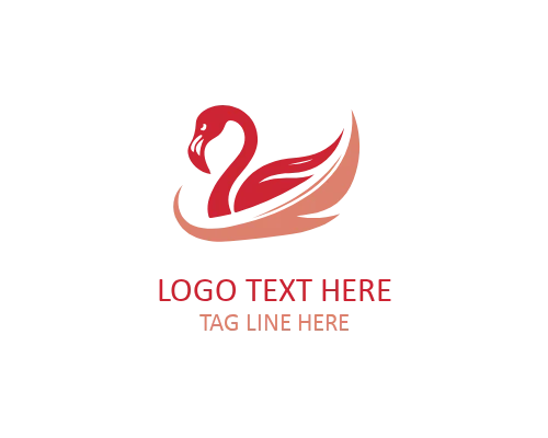 Flamingo with Waves Logo for Nature and Tropical Brands