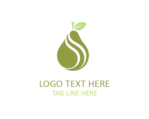Flat Abstract Pear Logo