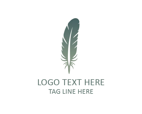Flat Artistic Feather Pen Logo