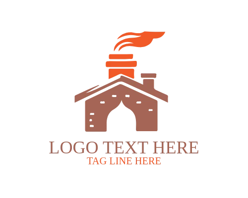 Flat Chimney Logo for Digital Home Service and Property Branding