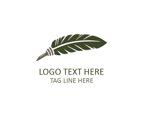 Flat Design Feather Pen Logo