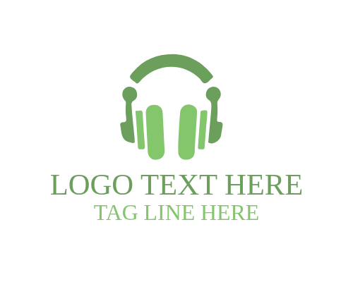 Flat Design Headphone Logo