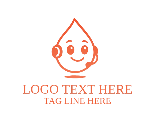 Flat Drop Mascot Logo