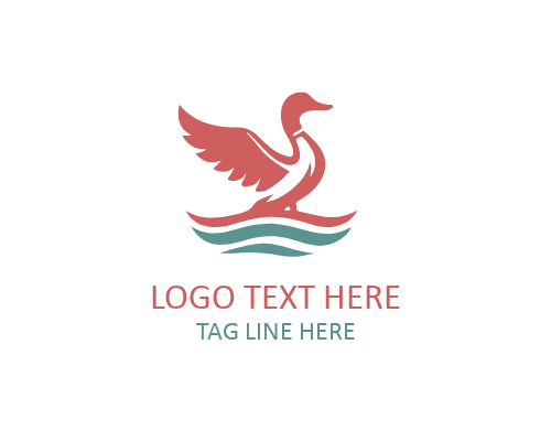 Flat Duck Icon Logo