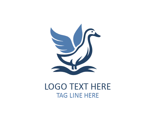 Flat Duck Symbol Logo