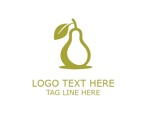 Flat Eco Pear Logo
