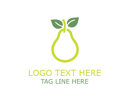Flat Fresh Pear Logo