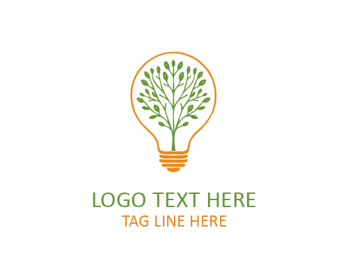 Flat Green Bulb Logo for Digital Eco Branding and Modern Identity