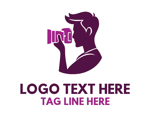 Flat Icon Photographer Logo