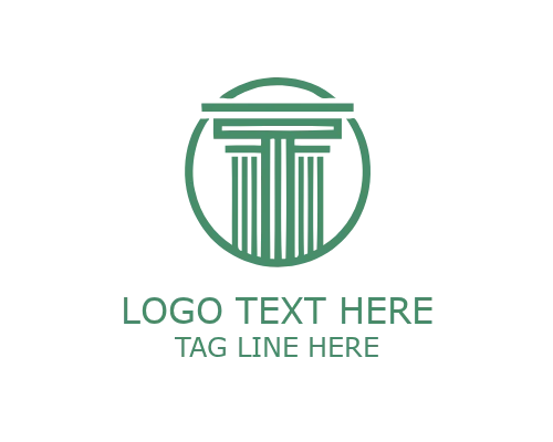 Flat Icon Pillar Logo