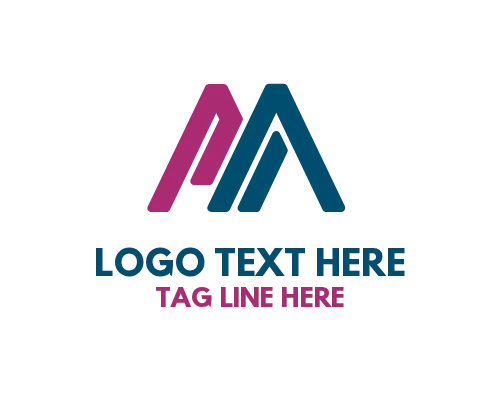 Flat Letter A and Letter M Logo