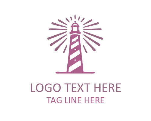 Flat Lighthouse Logo for Digital Branding