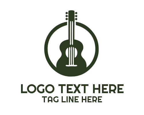 Flat Minimal Guitar Logo