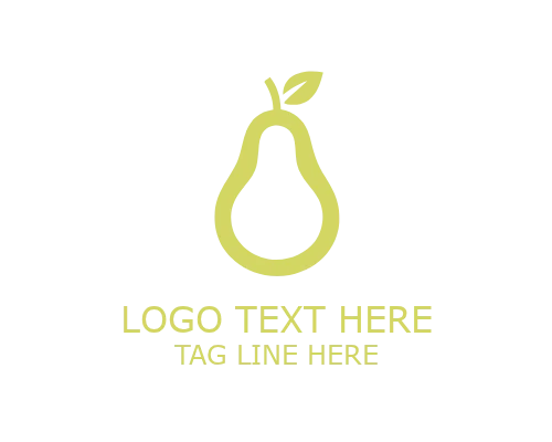 Flat Minimal Pear Logo