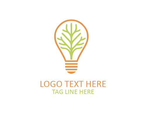 Flat Modern Green Bulb Logo for Digital Eco Branding