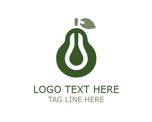 Flat Natural Pear Logo
