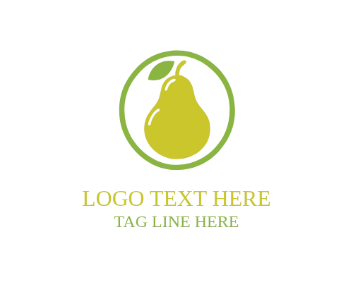  Flat Organic Pear Logo