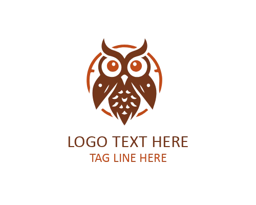 Flat Owl Icon Logo