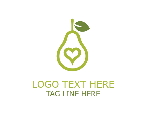 Flat Pear Badge Logo