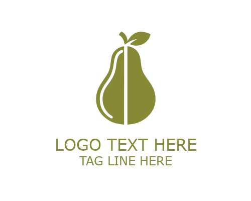 Flat Pear Food Logo