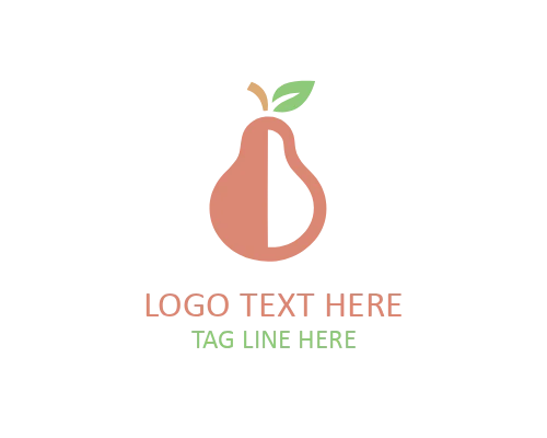 Flat Pear Icon Logo for App Branding and Digital Identity