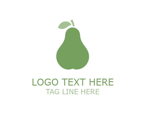 Flat Pear Icon Logo