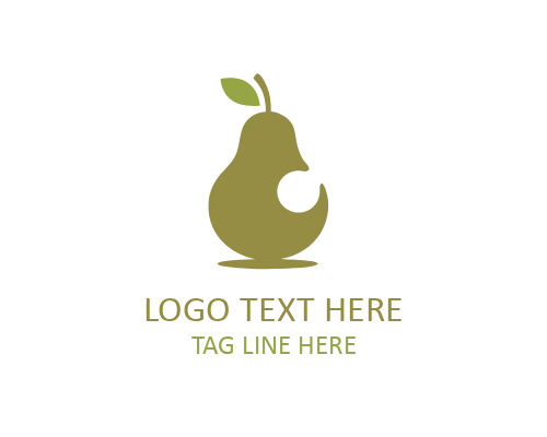 Flat Pear Logo for Food Apps and Digital Branding