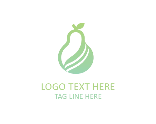 Flat Pear Logo for Food Brands and Fresh Product Identity