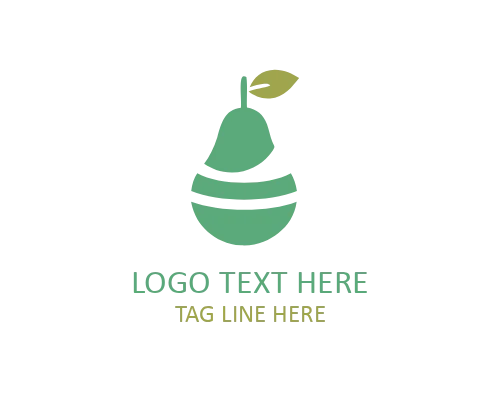 Flat Pear Logo for Grocery and Fresh Market Branding