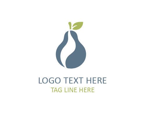 Flat Pear Logo for Healthy Brands and Nutrition Identity