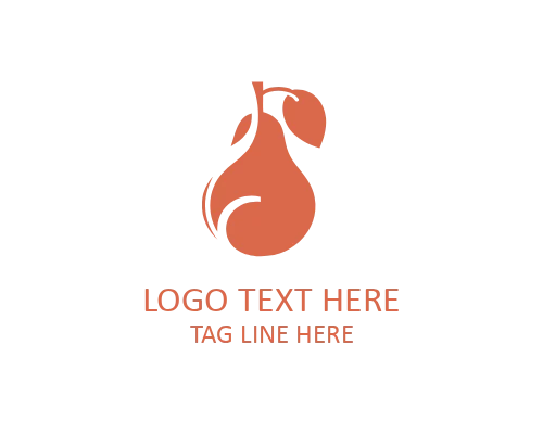 Flat Pear Logo for Vegan Brands and Plant-Based Identity