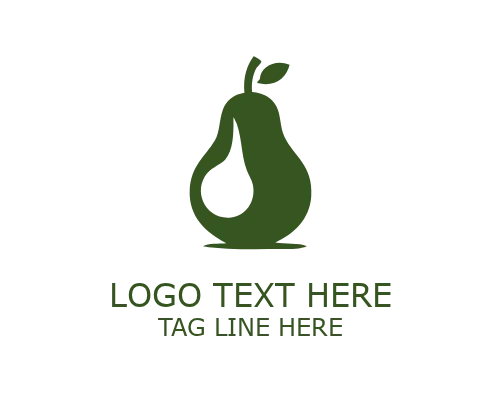 Flat Pear Silhouette Logo