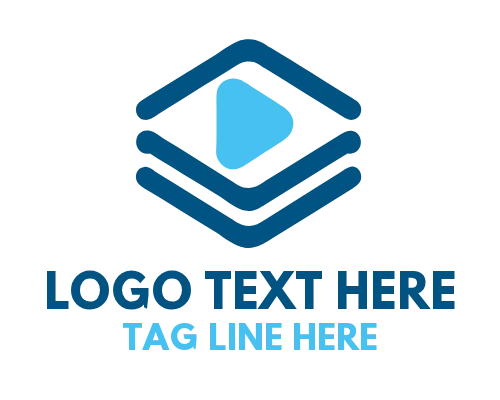Flat Play Button Logo