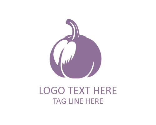 Flat Pumpkin Vegetable Icon Logo