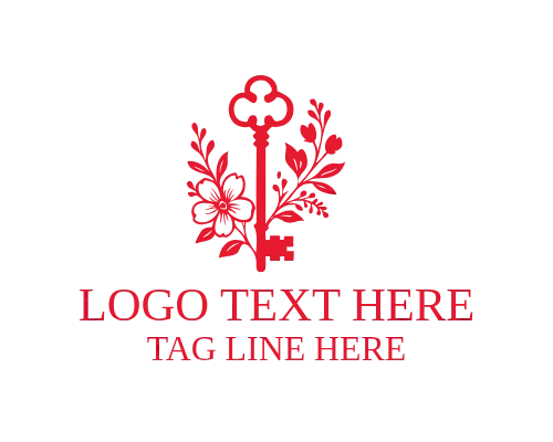 Flat Real Estate Key Logo