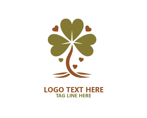 Flat Shamrock Tree Logo