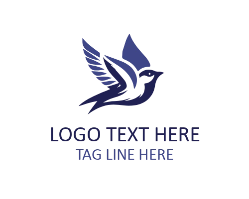 Flat Sparrow Bird Logo