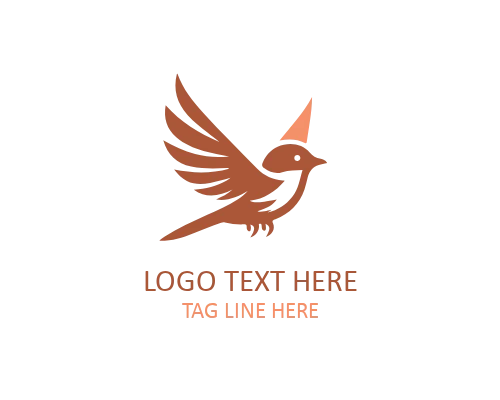Flat Sparrow Bird Logo