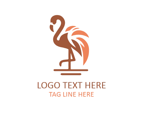 Flat Style Flamingo Logo