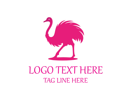 Flat Style Ostrich Logo