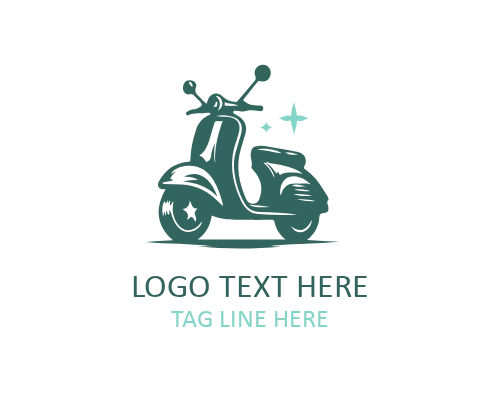 Flat Style Scooter Icon Logo