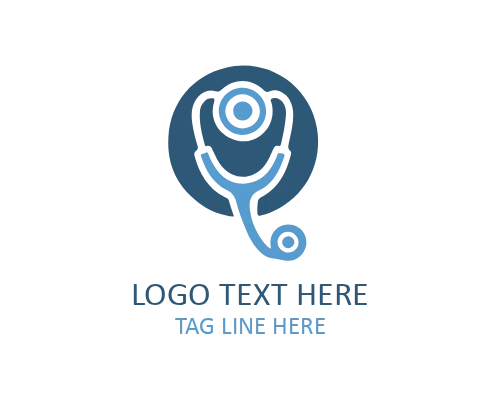 Flat Style Stethoscope Icon Logo