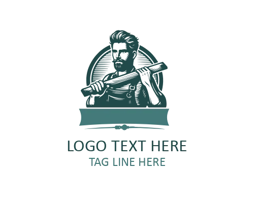 Flat Tools Carpenter Icon Logo