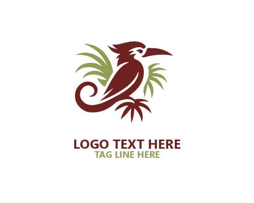 Flat Tropical Bird Logo