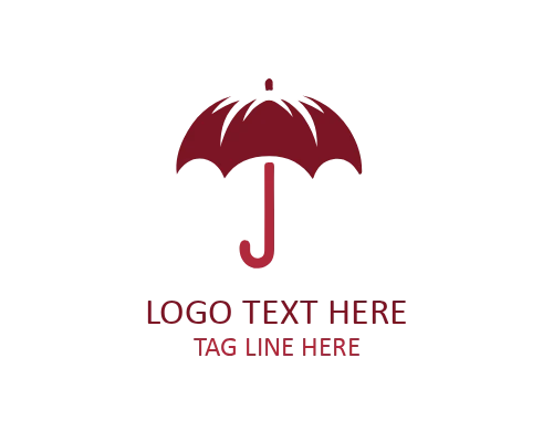 Flat Umbrella Logo Symbol