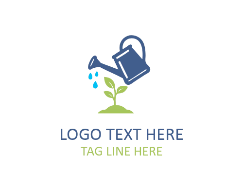Flat Watering Can Gardening Logo for Digital Branding, Garden Apps, and Modern Identity