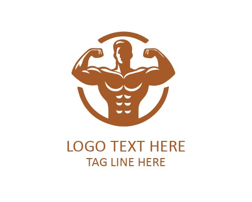 Flex Power Muscular Man Logo
