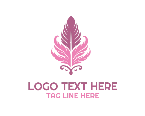 Floating Feather Light Minimal Logo