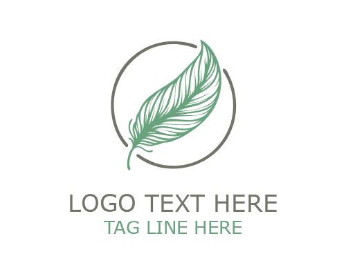 Floating Line Minimalist Feather Logo for Elegant Branding